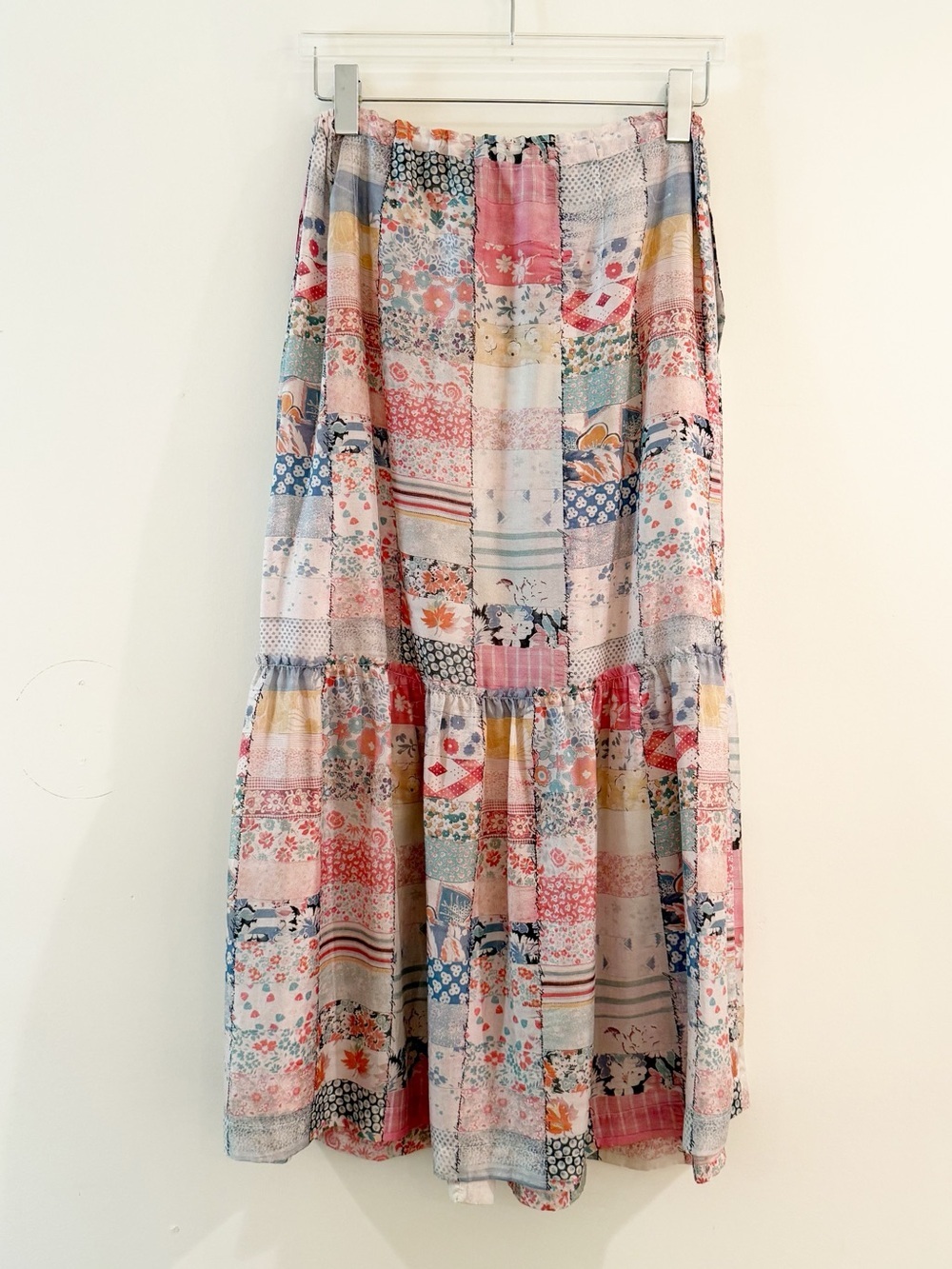 Raquel Allegra Allegra Garden Diary Patchwork Print Midi Skirt - Picture 6 of 13